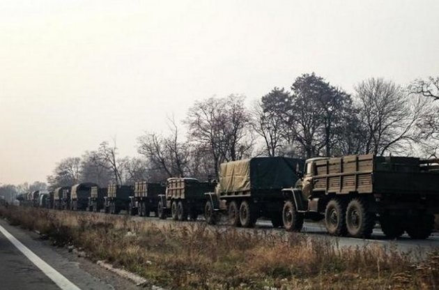 ОБСЕ в районе Харцызска зафиксировала колонну грузовиков без опознавательных знаков