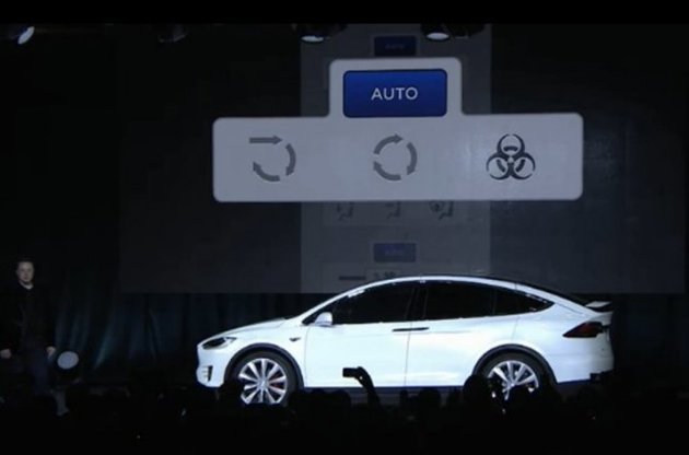 Новая модель Tesla оснащена кнопкой защиты от биологического оружия