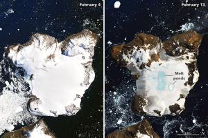 Спутник NASA показал быстрое таяние ледяной шапки в Антарктиде