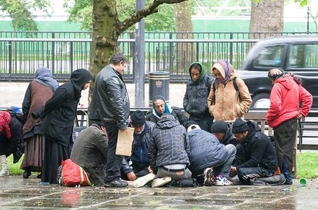 Полиция разогнала лагерь румынских цыган в центре Лондона