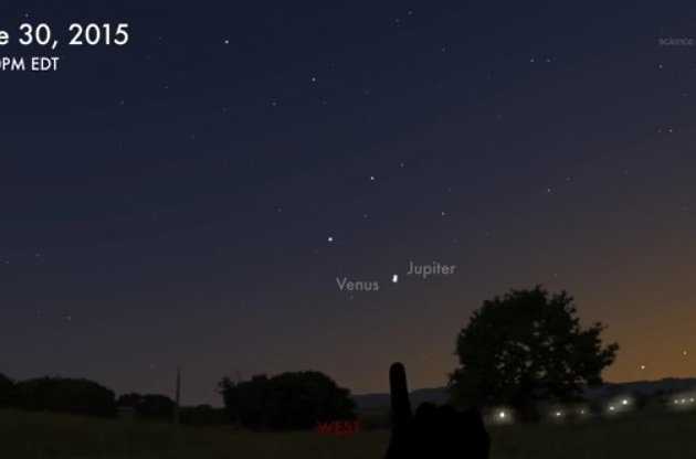 Земляне в ночь на 1 июля увидят слияние Юпитера и Венеры