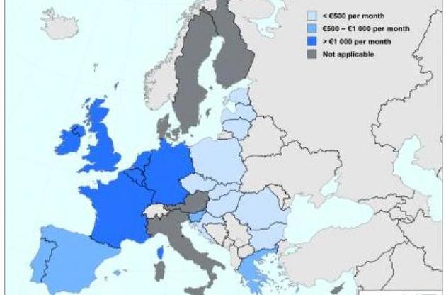 Минимальная зарплата в ЕС колеблется от 235 евро в Болгарии до 1999 евро в Люксембурге