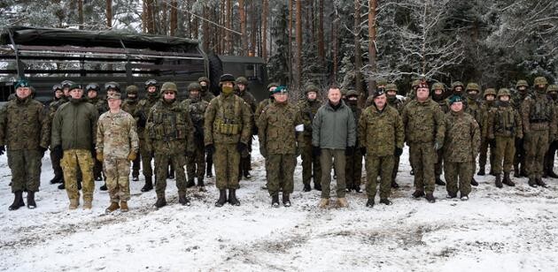 NATO troops conducted training in Poland near the borders of the Russian Federation and Belarus