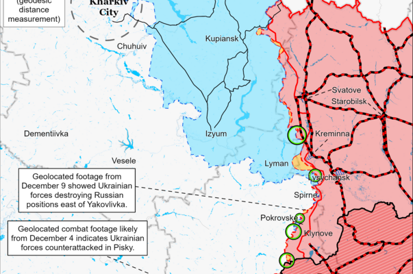 Карта боевых действий: ВСУ наступают возле Сватового, но под Бахмутом – под постоянным штурмом