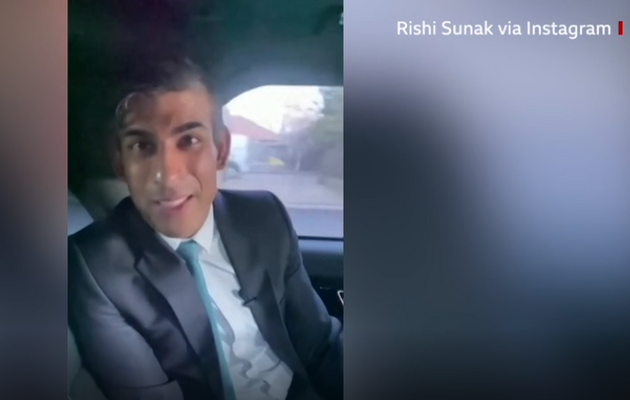 Риши Сунака оштрафовали за сторис в Instagram с авто: премьер не пристегнулся