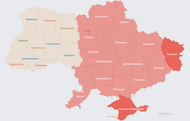 В Украине объявлена тревога, взрывы в Одесской и Черниговской областях