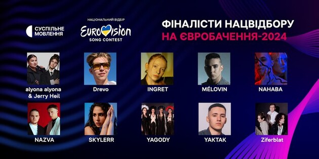 Названа десятка финалистов Нацотбора на «Евровидение»