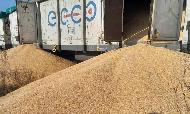В Польше высыпали кукурузу из 8 украинских вагонов, следовавших транзитом