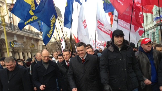 Ивано-Франковск первым увидел Кличко на акции протеста