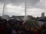 Запуск фонтанов на Русановском канале в Киеве