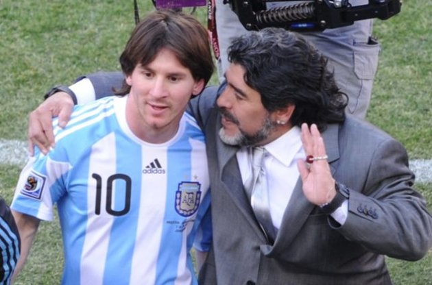 Марадона и Месси - тренер и подопечный