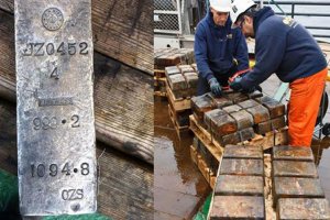 З британського судна підняли 1,5 тис. срібних злитків вартістю 35 млн доларів