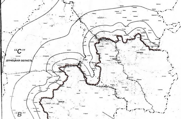 Карта, приложенная к письму Путина к Порошенко от 15 января