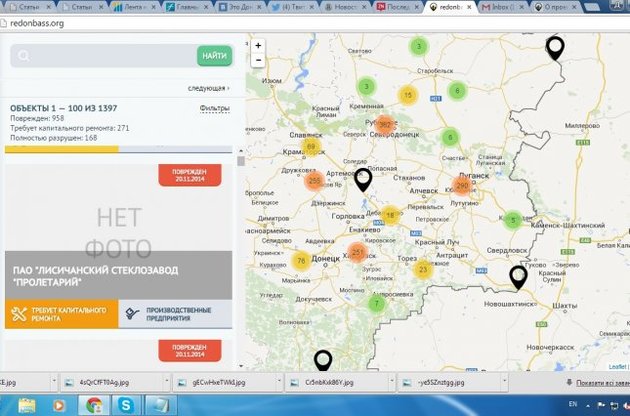 Создана интерактивная карта разрушений в Донбассе, которую может обновлять каждый