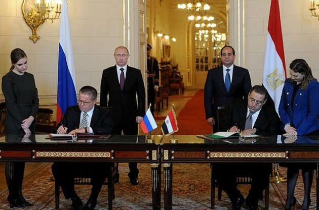 Владимир Путин и Абдель Сиси в Каире, 10 февраля