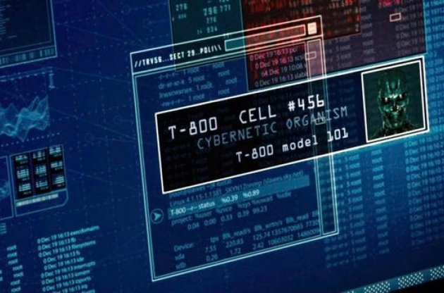 Прототип Т-800 у вікні Linux (кадр з фільму Термінатор 4)