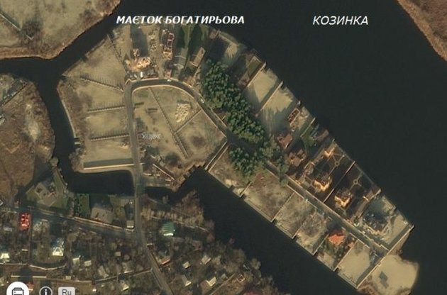 Ігор Богатирьов володіє 0,46 га землі на острові під Києвом
