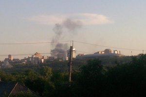 В Донецке после взрыва произошел сильный пожар
