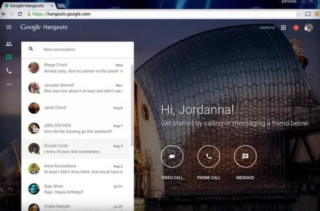У Google Hangouts появился собственный сайт