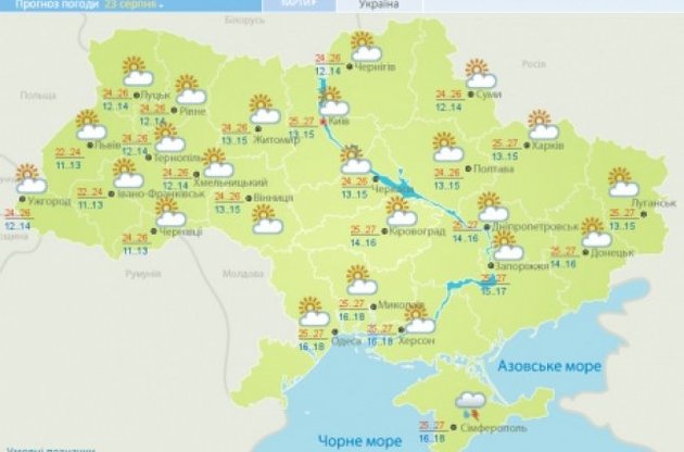 Хорошая погода побалует Украину на День Независимости