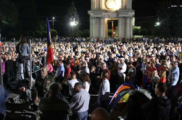 В Кишиневе снова собрались протестующие