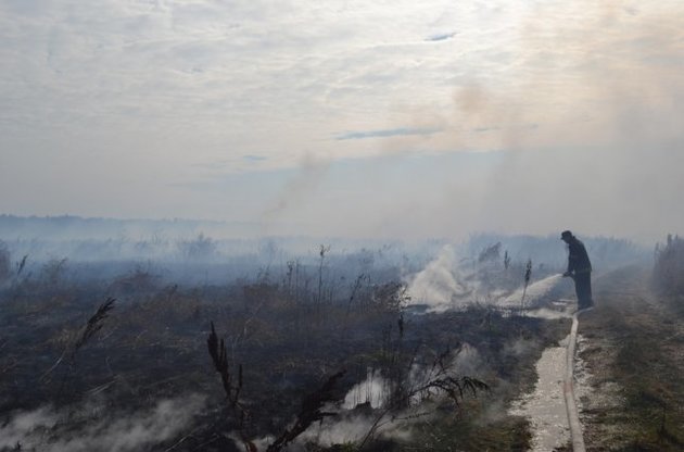 Спасателям не удалось за сутки уменьшить площадь тления торфяников под Киевом