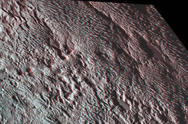 NASA представило изображение "изрезанного" региона  на Плутоне в формате 3D