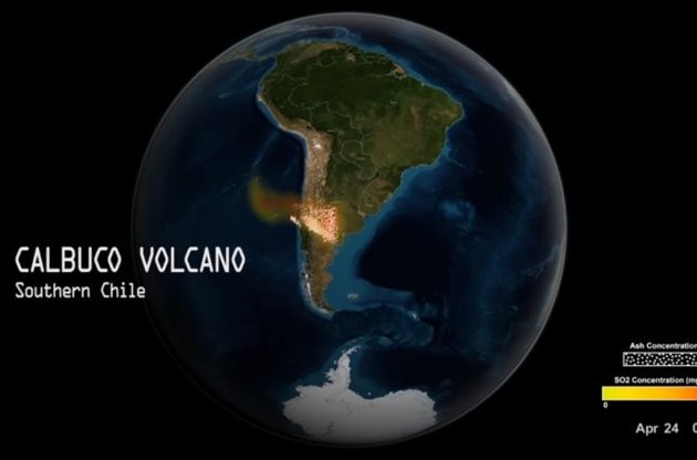 NASA представило видео распространения вулканического пепла по планете