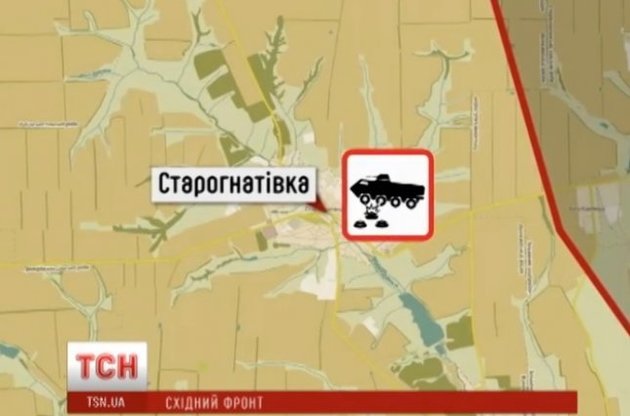 БТР наехал на вражескую мину под Старогнатовкой
