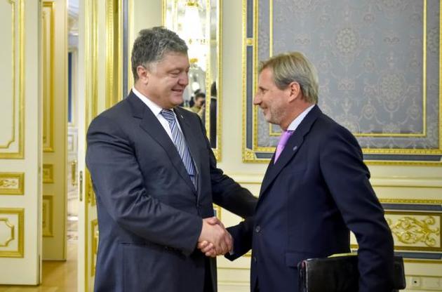 Еврокомиссар Хан заверил Порошенко в поддержке украинских реформ