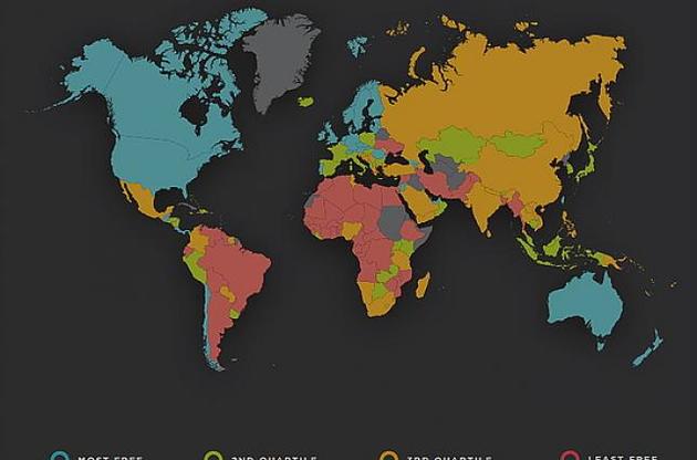 Україна на мапі, як завжди, червона