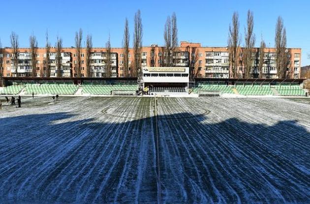 Поле в Полтаве покрылось ледяной коркой