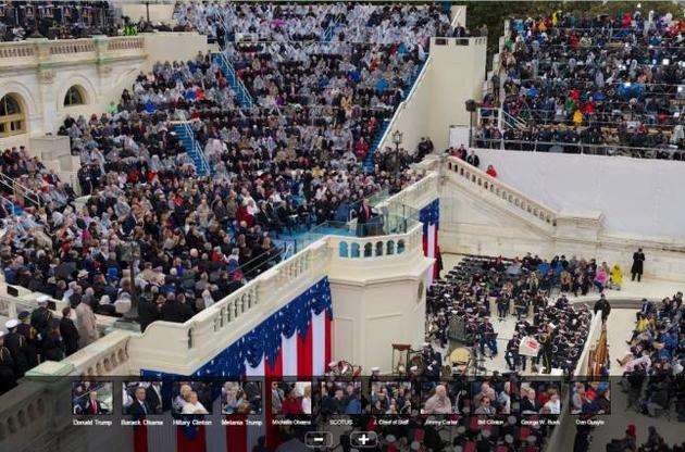Опубликована фотография, на которой можно увидеть всех пришедших на инаугурацию Трампа
