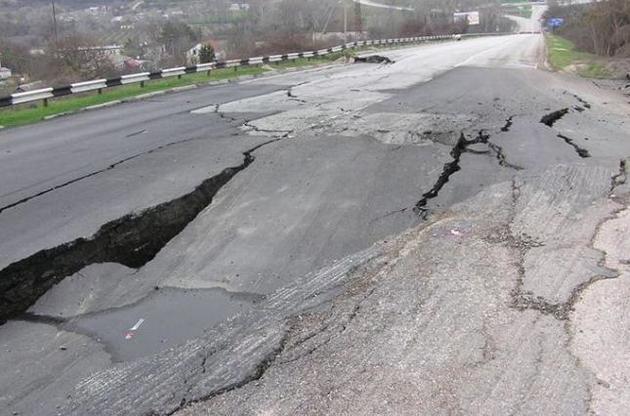 В оккупированном Крыму ввели режим ЧС из-за разрушенного шоссе