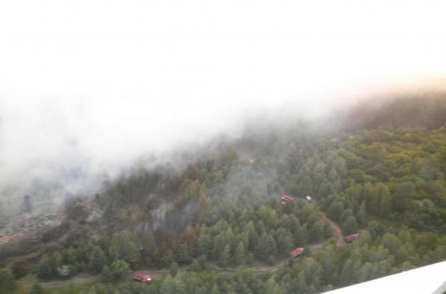 Для ликвидации возгорания в зоне отчуждения подняли пожарную авиацию