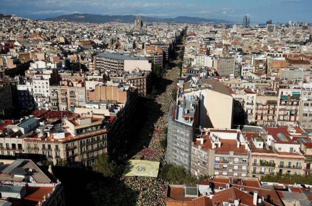 В Каталонии около миллиона человек митинговали в поддержку проведения референдума о независимости