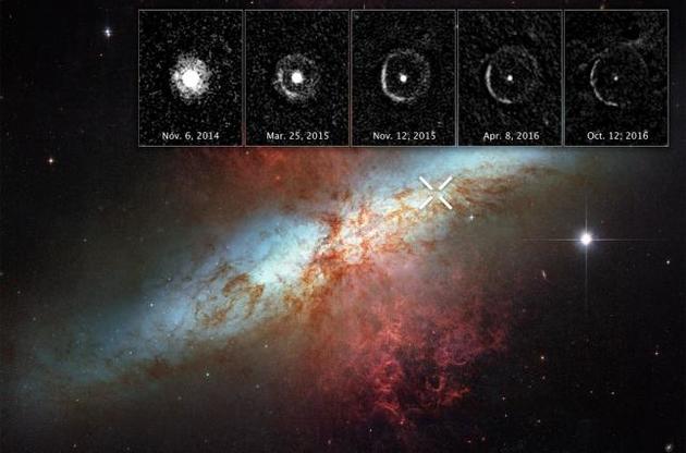 "Хабблу" удалось сделать снимок светового эха от взрыва сверхновой