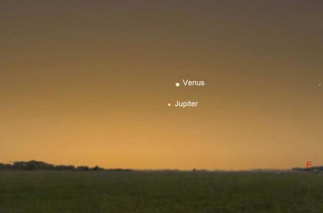Пользователи сети опубликовали видео сближения Юпитера и Венеры