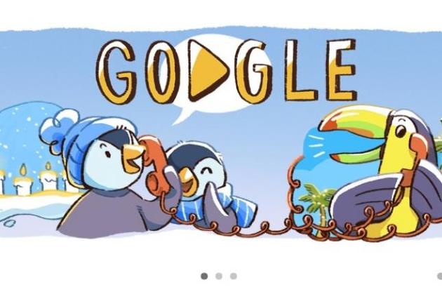 Google посвятил дудл новогодним праздникам