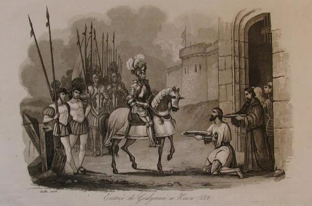 В&#039;їзд Гедиміна у Київ у 1321 році, гравюра