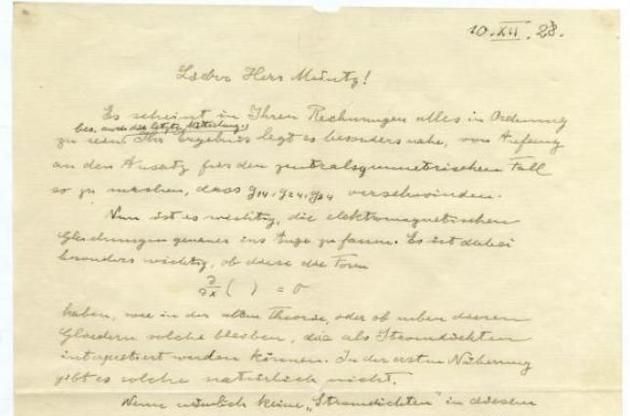 Письмо Эйнштейна о теории относительности продано на аукционе