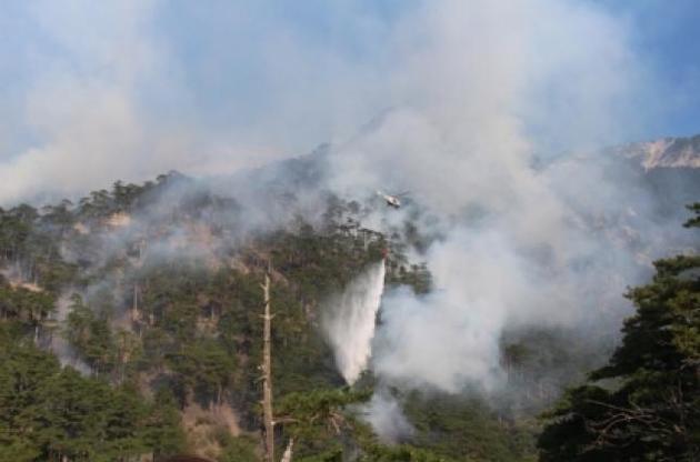 Масштабный лесной пожар в оккупированном Крыму сняли с воздуха