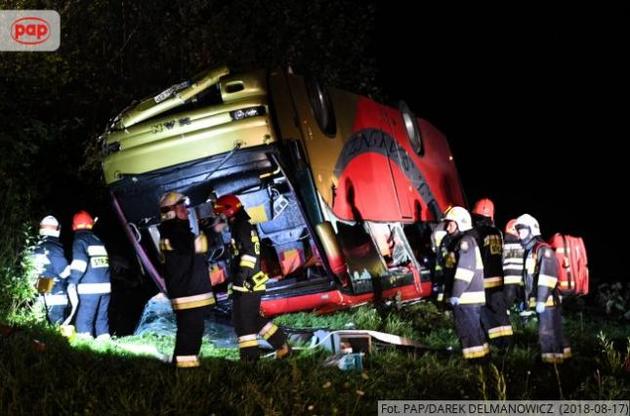 В Польше украинский автобус с туристами попал в ДТП, есть погибшие