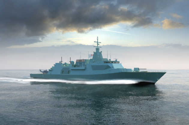 Британский фрегат "Тип 26" (Global Combat Ship, GCS); может исполнять роль сегмента ПВО, УРО/УПРО или ПЛО