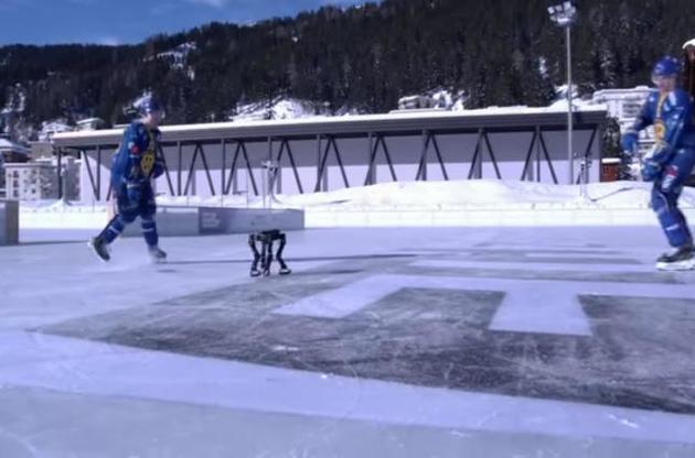 Четвероногий робот научился кататься на коньках