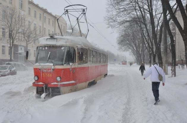 В Киеве транспортный коллапс из-за снегопада