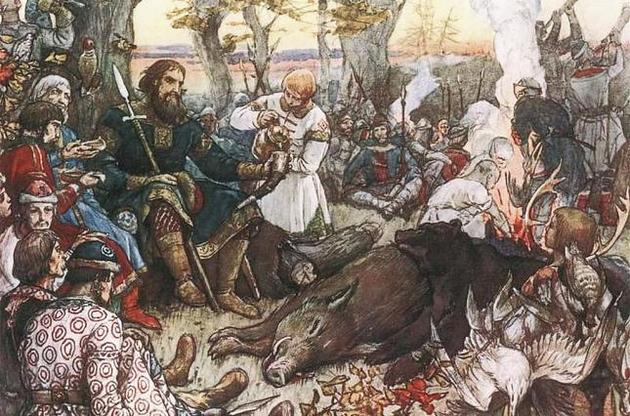 Відпочинок великого князя Володимира Мономаха після ловів. Художник В.Васнецов, 1895 р.