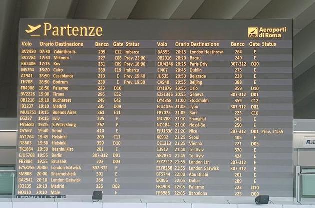 Крупнейший итальянский аэропорт перешел на правильное написание украинских городов латиницей