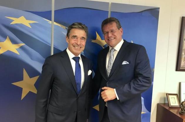 Расмуссен и Шефчович поговорили о транзите газа и реформировании украинской энергетики