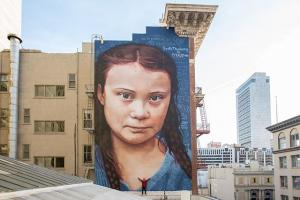 Грета Тунберг украсила стену в Сан-Франциско